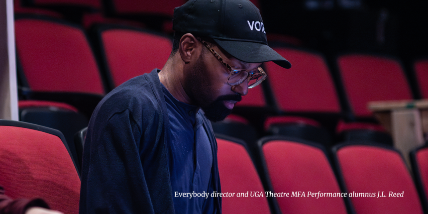 Director of "Everybody" J.L. at Rehearsal