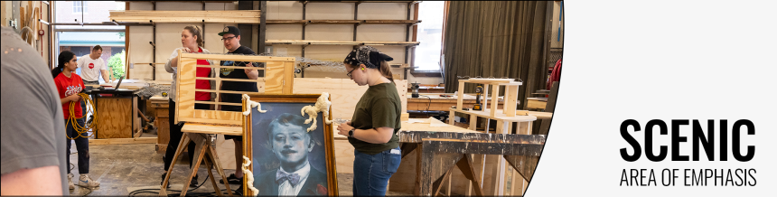 Student working in a carpentry shop.