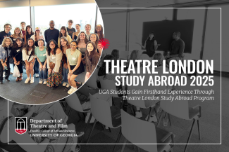 Students with alumni at a meet and greet event in London